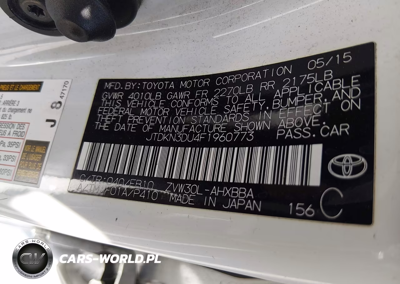 2015 Toyota Prius One VIN:JTDKN3DU4F1960773 - 9