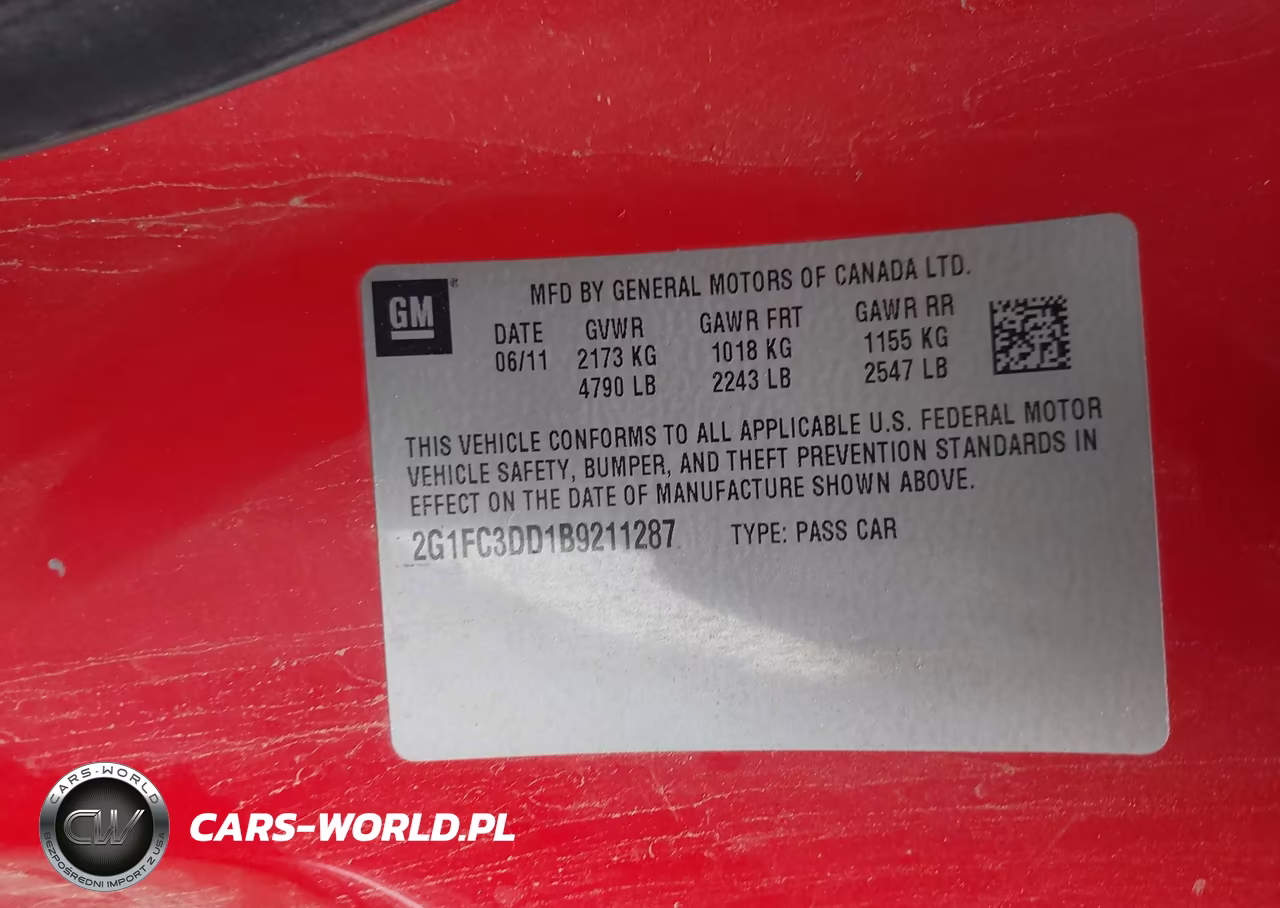 2011 Chevrolet Camaro 2Lt VIN:2G1FC3DD1B9211287 - 9