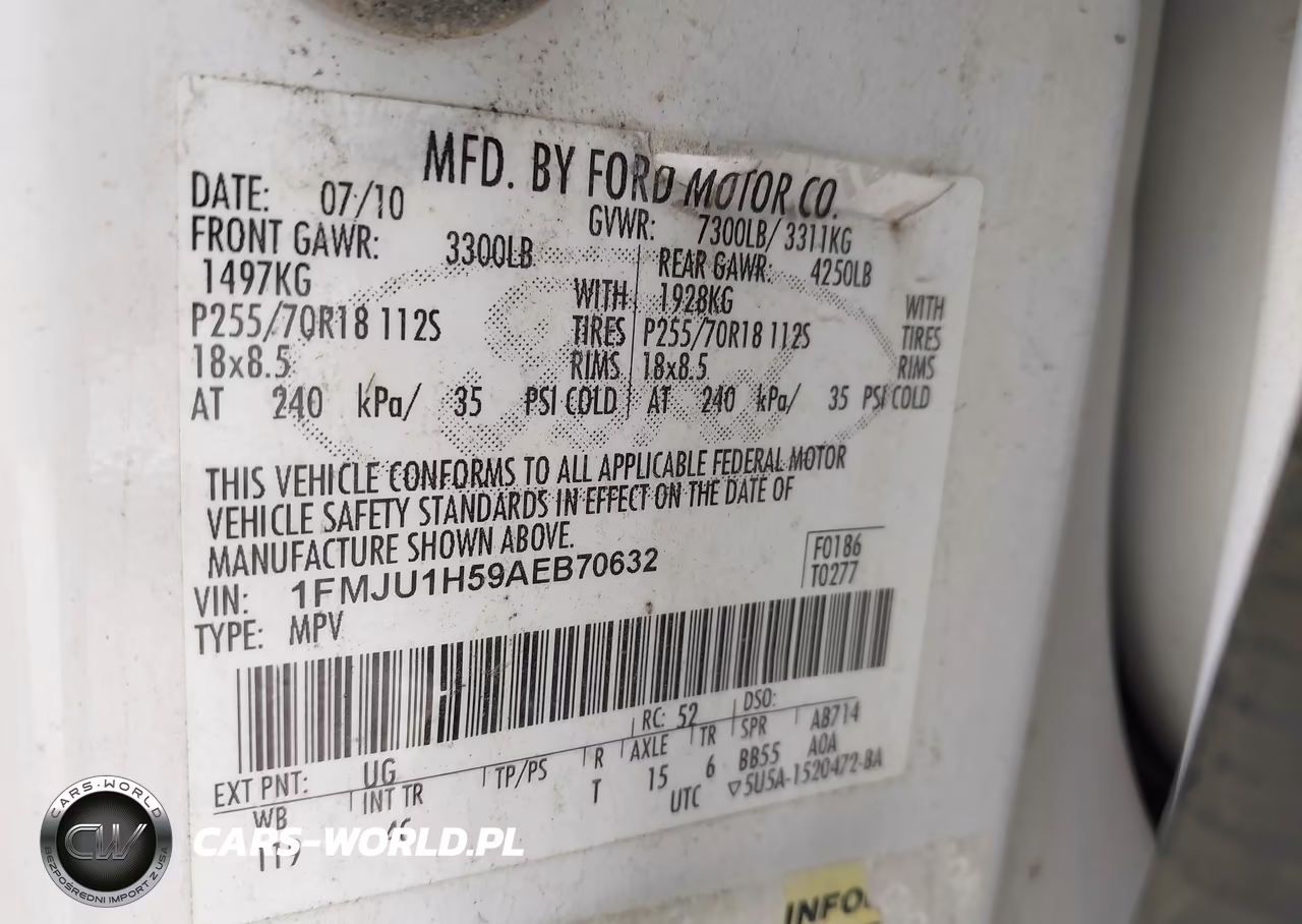 2010 Ford Expedition Eddie Bauer VIN:1FMJU1H59AEB70632 - 9