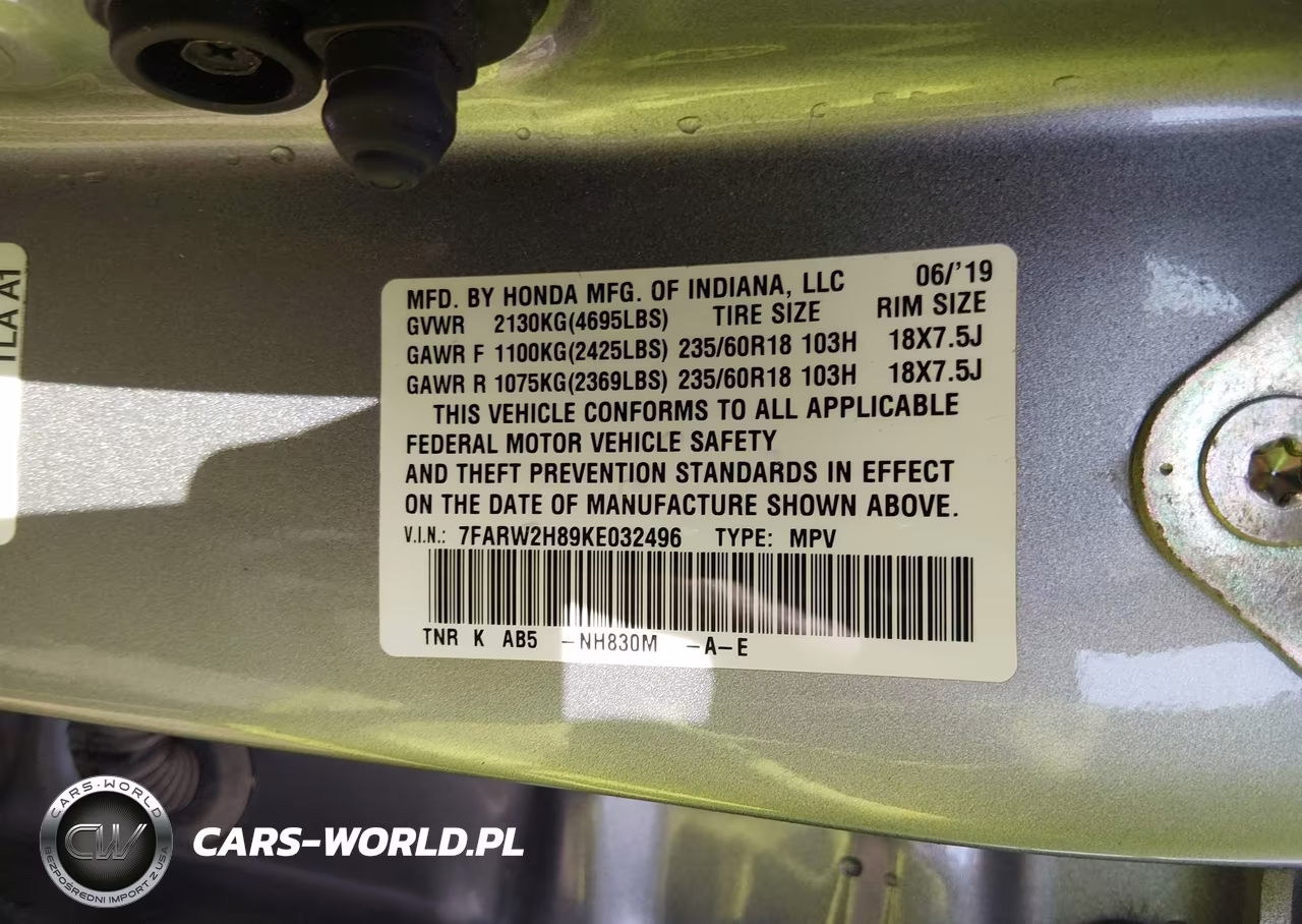 2019 Honda Cr-V Ex-L VIN:7FARW2H89KE032496 - 9
