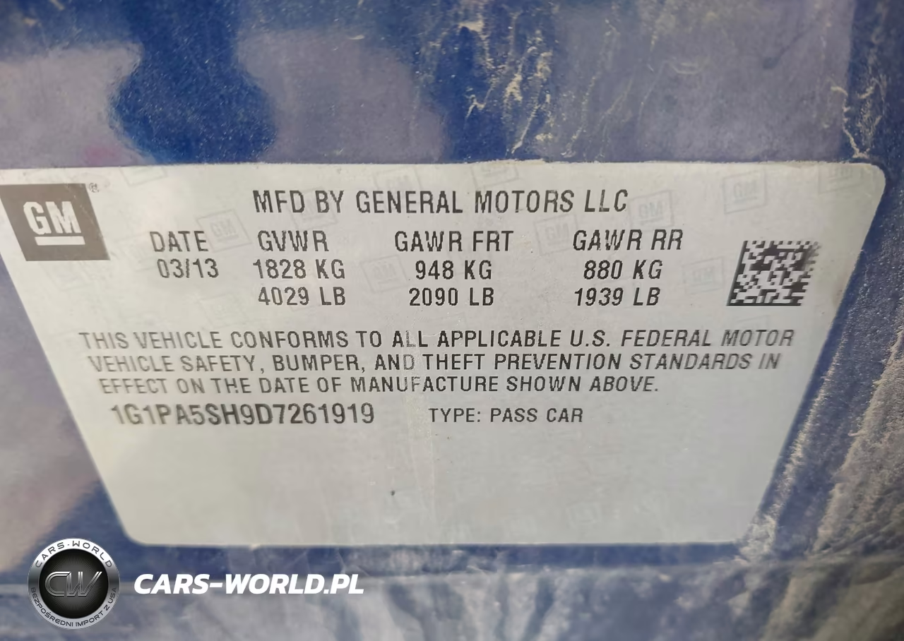2013 Chevrolet Cruze Ls Auto VIN:1G1PA5SH9D7261919 - 9