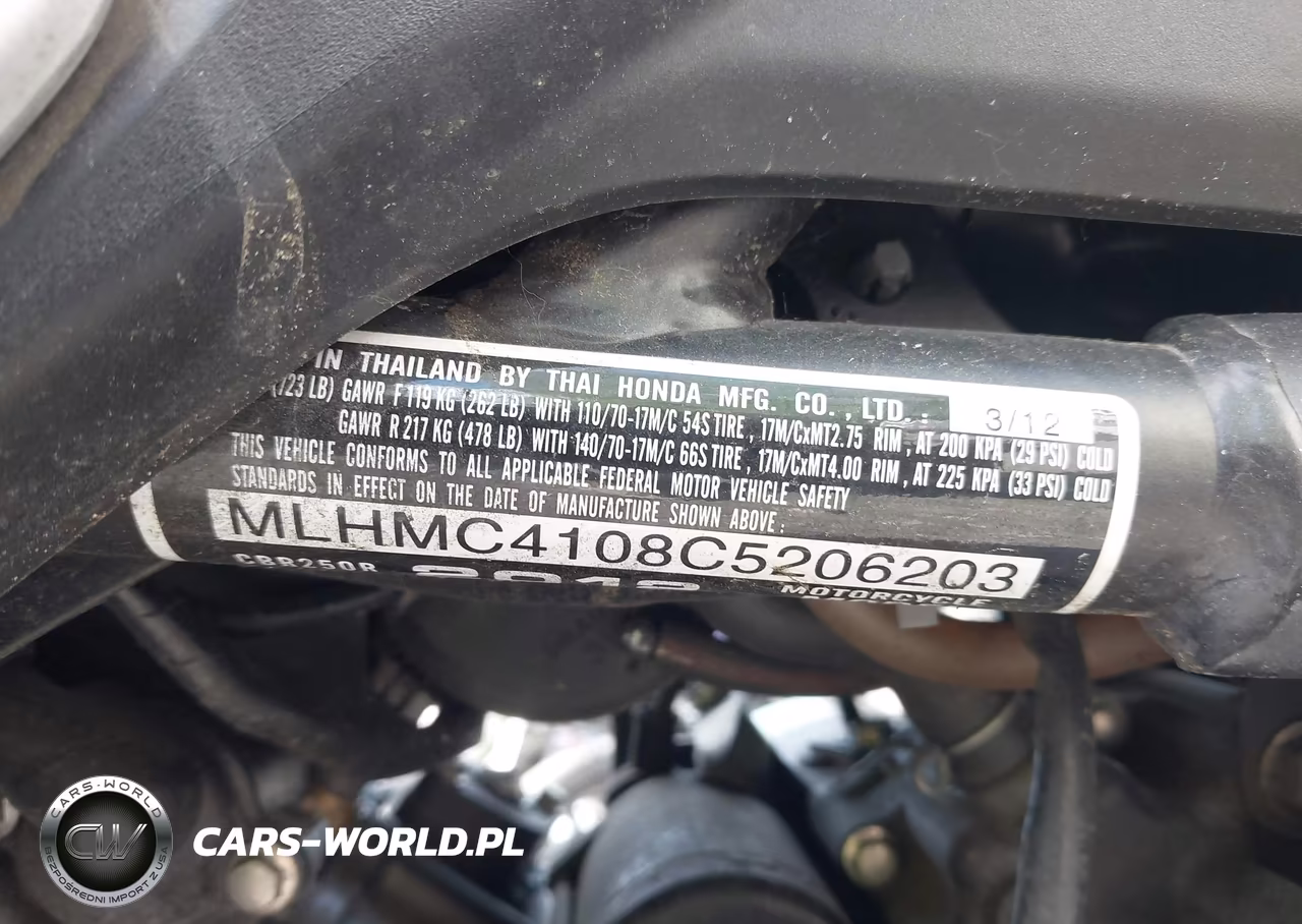 2012 Honda Cbr250 R VIN:MLHMC4108C5206203 - 10