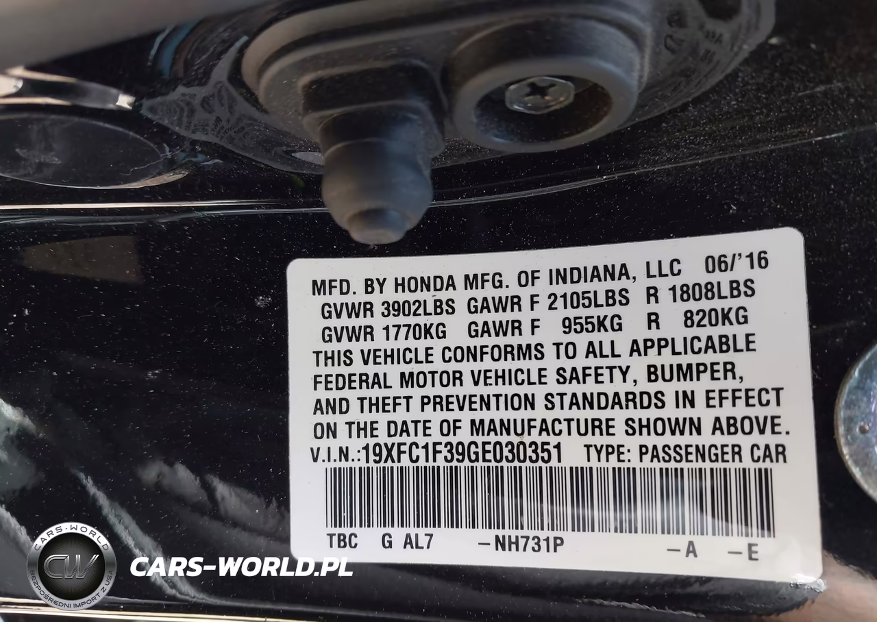 2016 Honda Civic Ex-T VIN:19XFC1F39GE030351 - 9