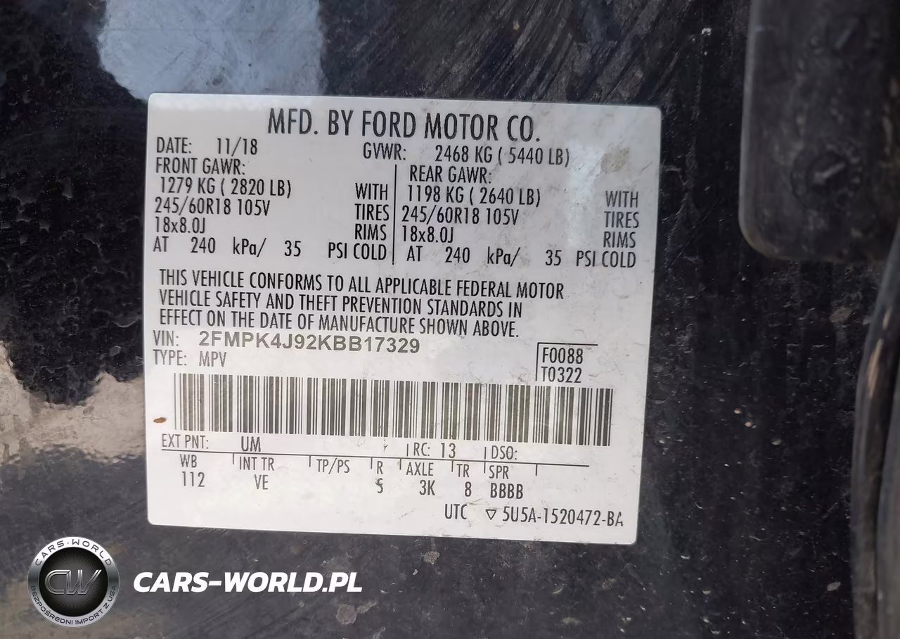 2019 Ford Edge Sel VIN:2FMPK4J92KBB17329 - 9