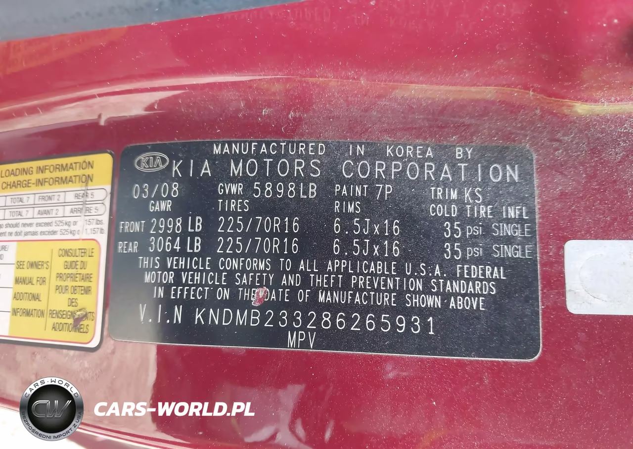2008 Kia Sedona Lx VIN:KNDMB233286265931 - 9