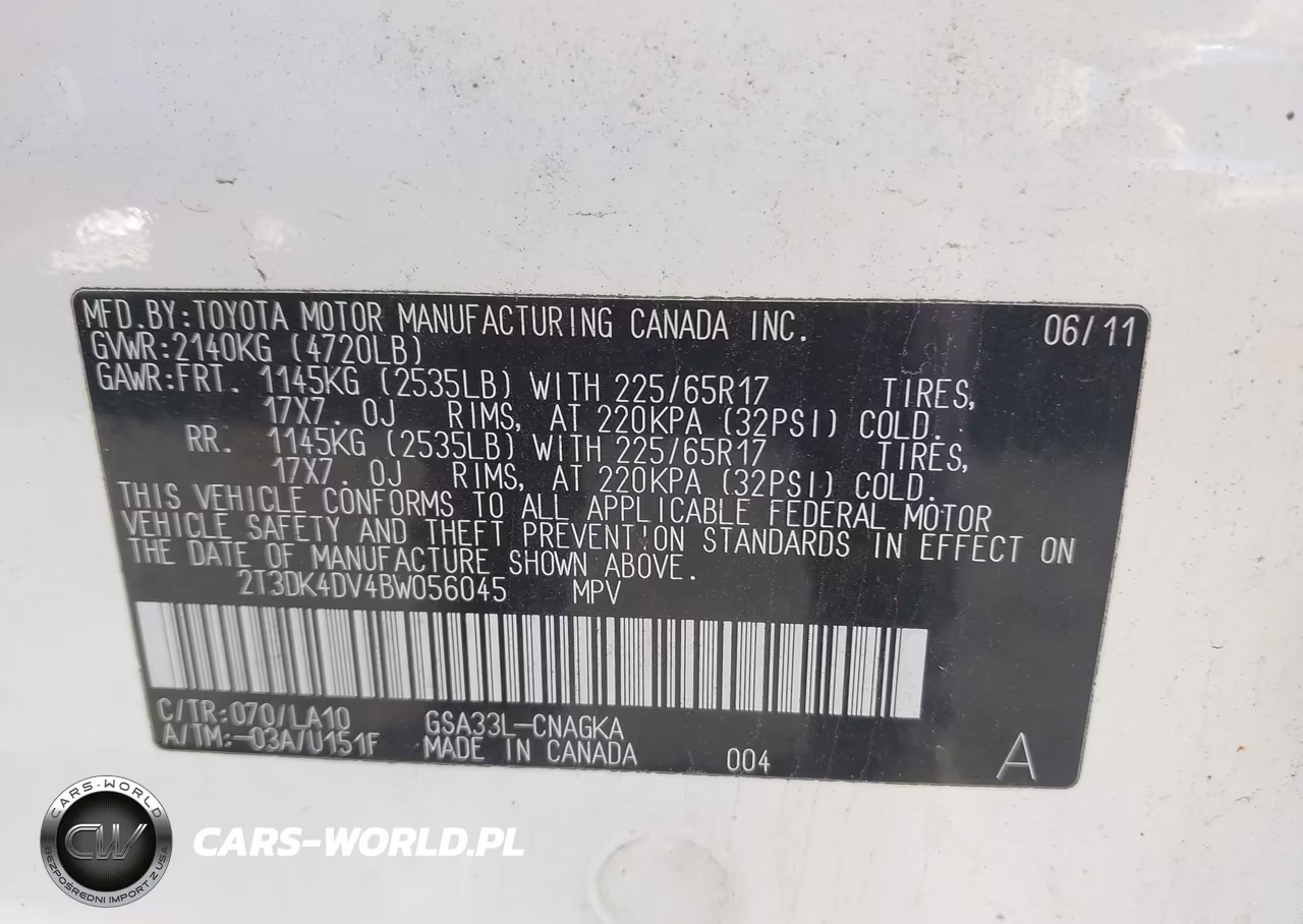 2011 Toyota Rav4 Limited V6 VIN:2T3DK4DV4BW056045 - 9