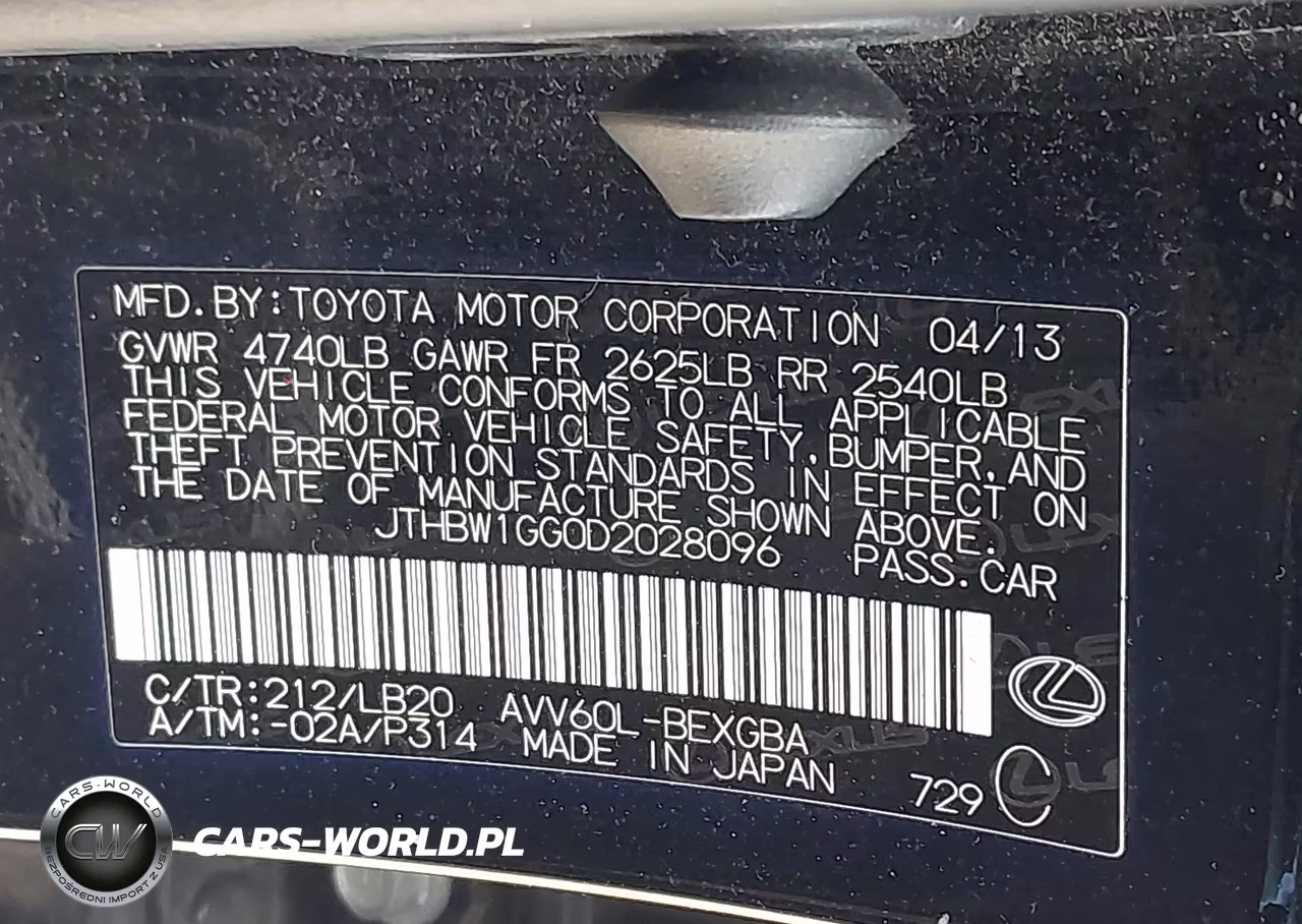 2013 Lexus Es 300H VIN:JTHBW1GG0D2028096 - 9