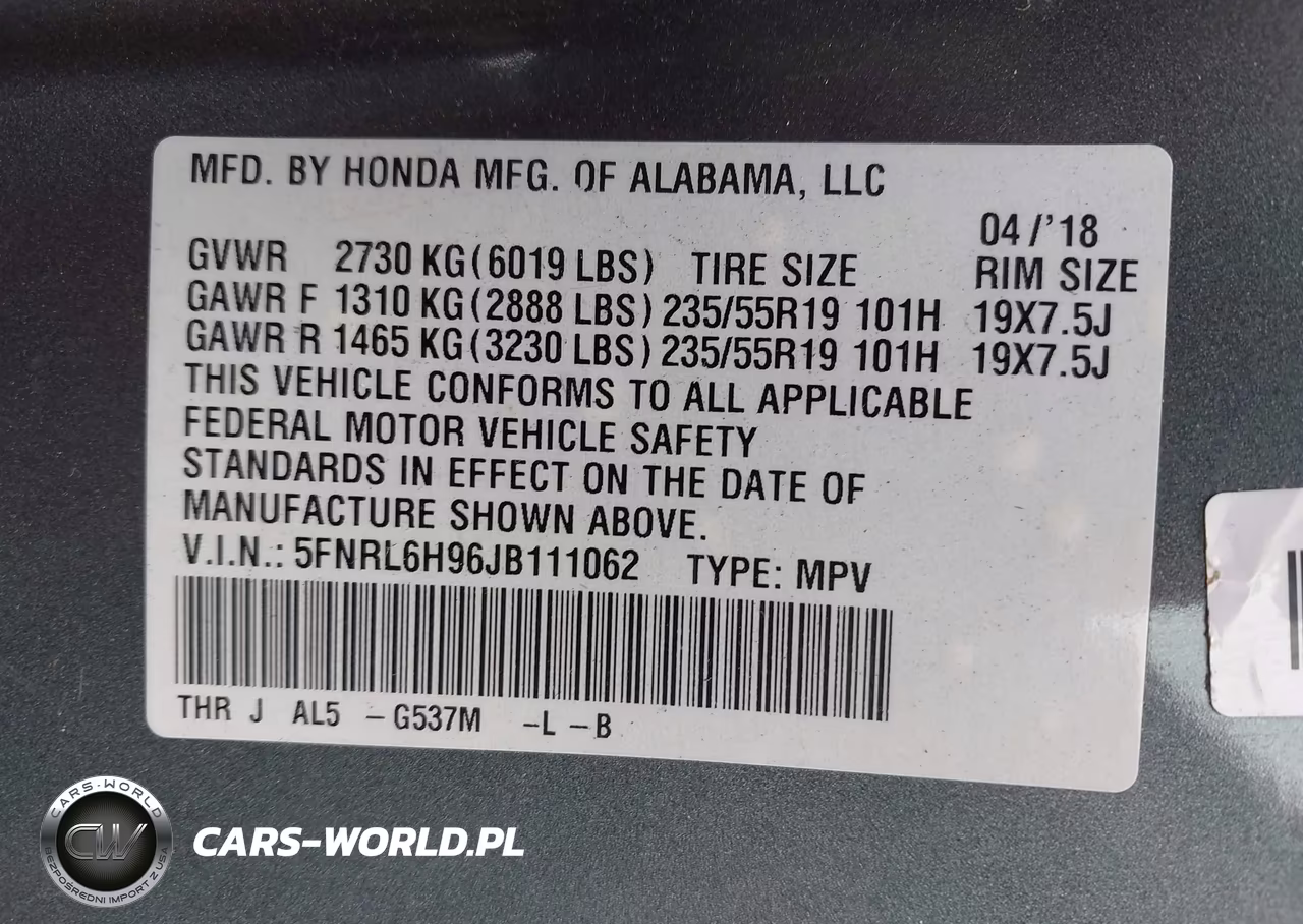 2018 Honda Odyssey Elite VIN:5FNRL6H96JB111062 - 9
