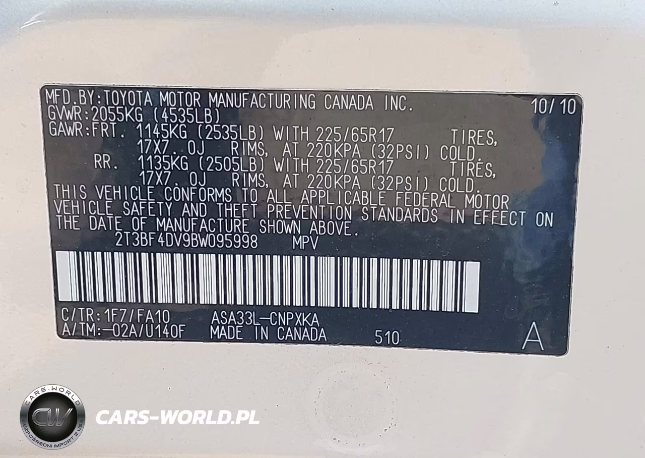 2011 Toyota Rav4 VIN:2T3BF4DV9BW095998 - 9