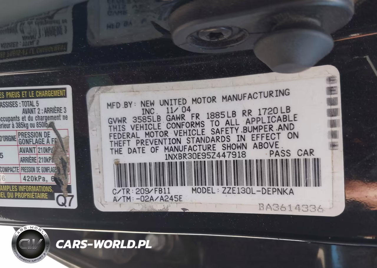 2005 Toyota Corolla VIN:1NXBR30B95Z447918 - 9