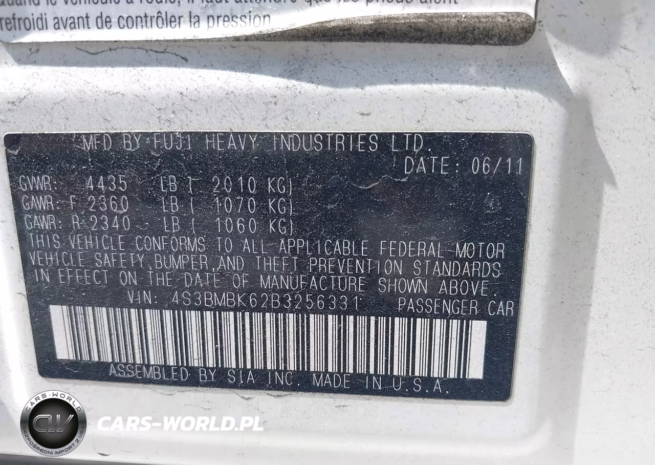 2011 Subaru Legacy 2.5I Limited VIN:4S3BMBK62B3256331 - 12