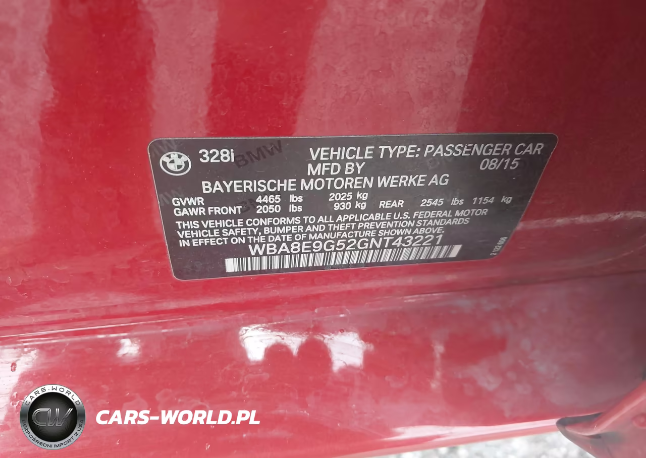 2016 BMW 328I VIN:WBA8E9G52GNT43221 - 9