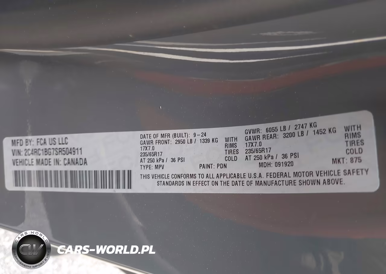 2025 Chrysler Pacifica Select VIN:2C4RC1BG7SR504911 - 9