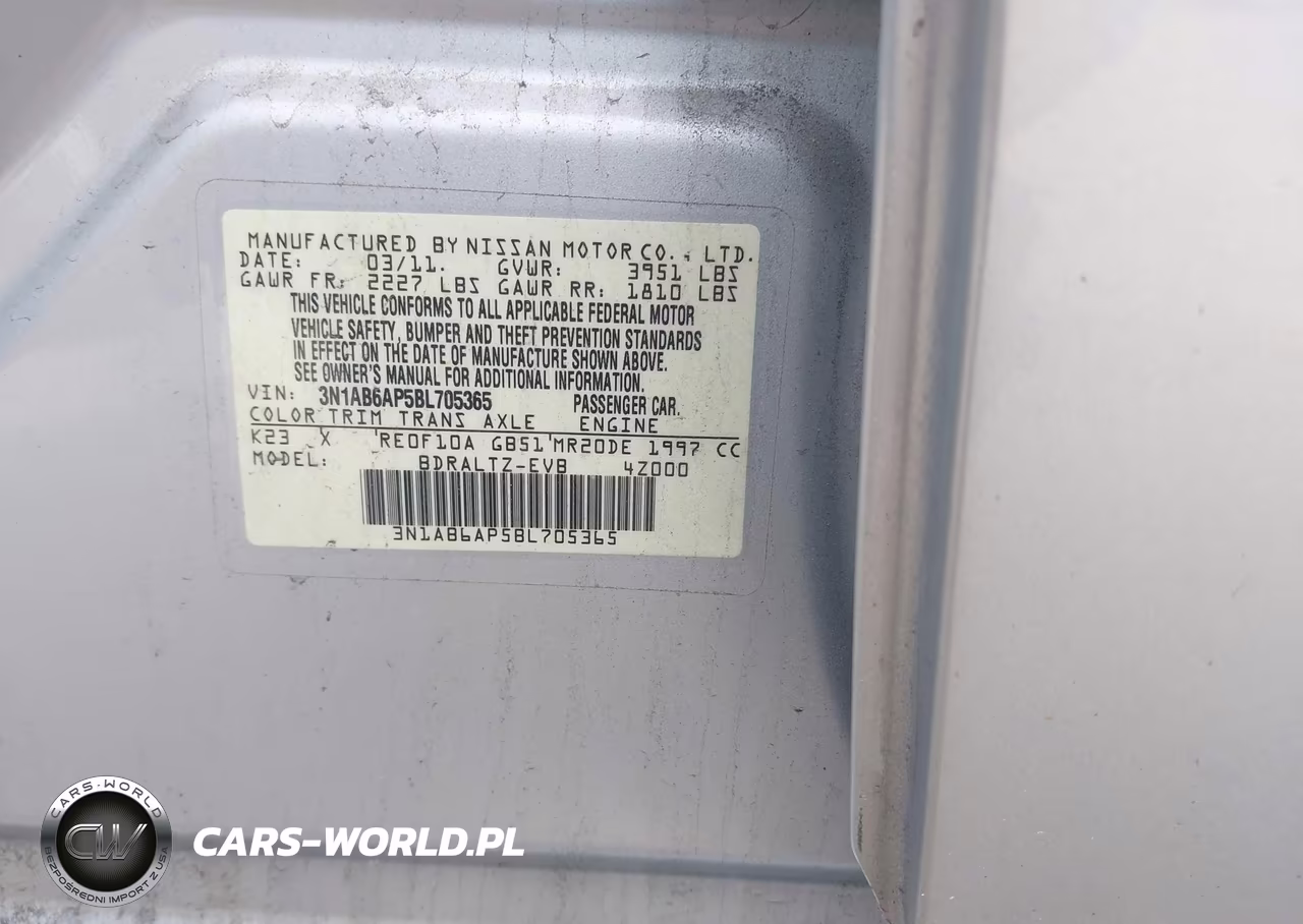 2011 Nissan Sentra 2.0Sr VIN:3N1AB6AP5BL705365 - 9
