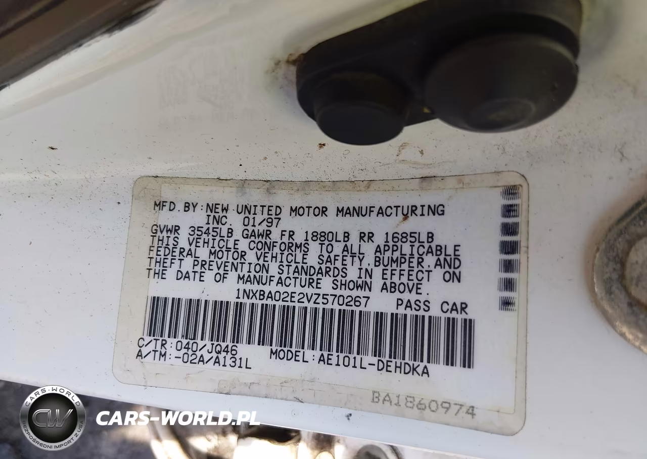 1997 Toyota Corolla Ce VIN:1NXBA02E2VZ570267 - 9