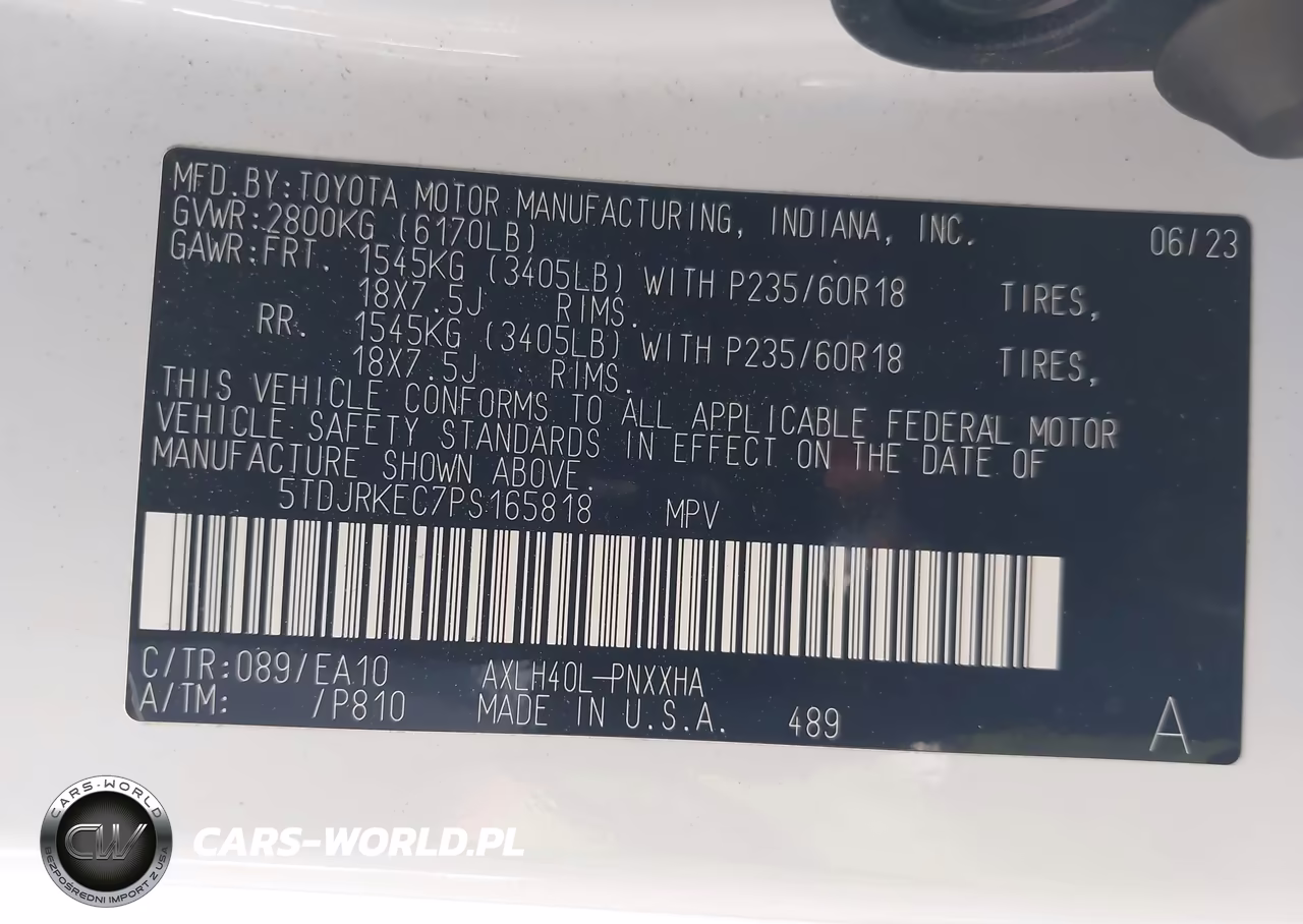 2023 Toyota Sienna Xle VIN:5TDJRKEC7PS165818 - 9