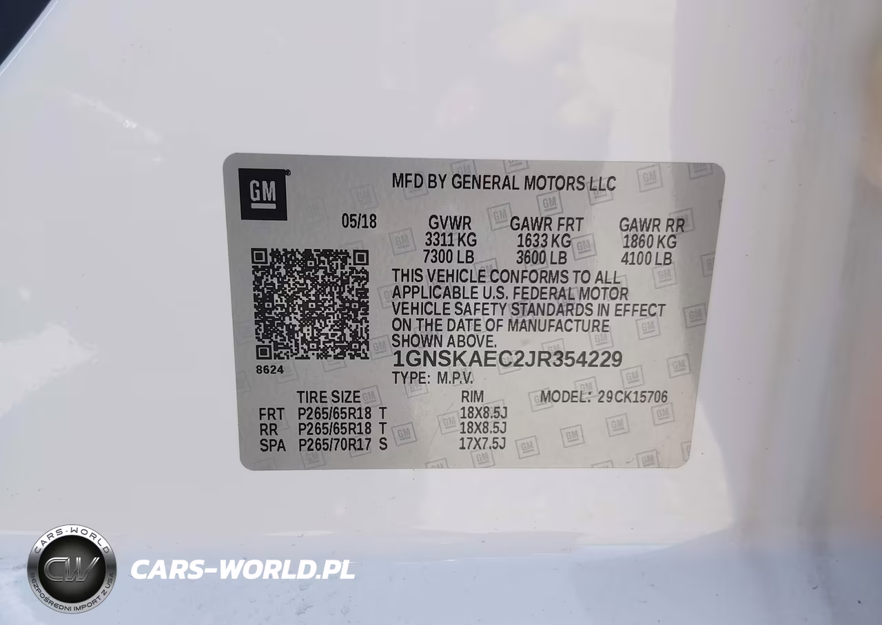 2018 Chevrolet Tahoe Ls VIN:1GNSKAEC2JR354229 - 9