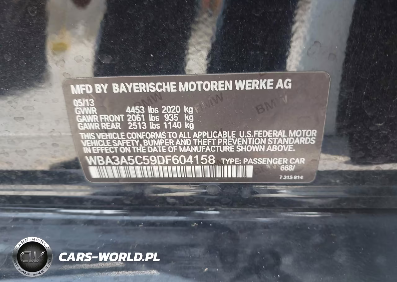 2013 BMW 328I VIN:WBA3A5C59DF604158 - 9