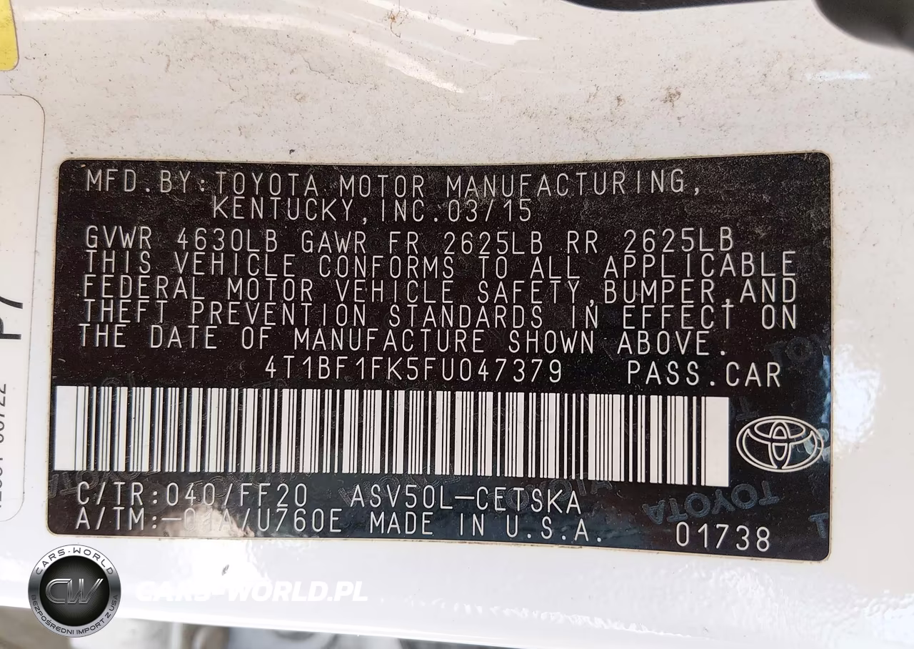 2015 Toyota Camry Se VIN:4T1BF1FK5FU047379 - 9