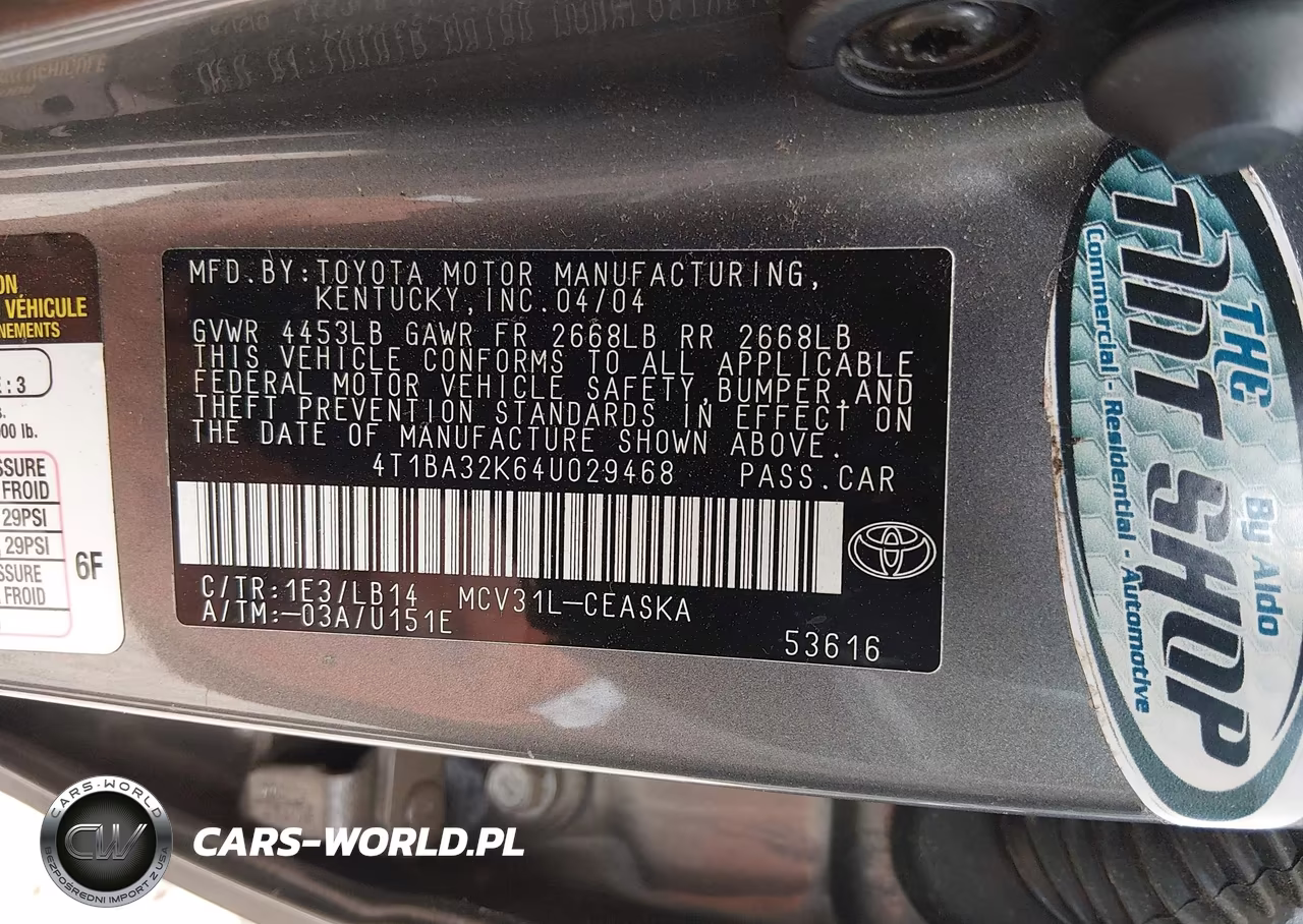 2004 Toyota Camry Se V6 VIN:4T1BA32K64U029468 - 9
