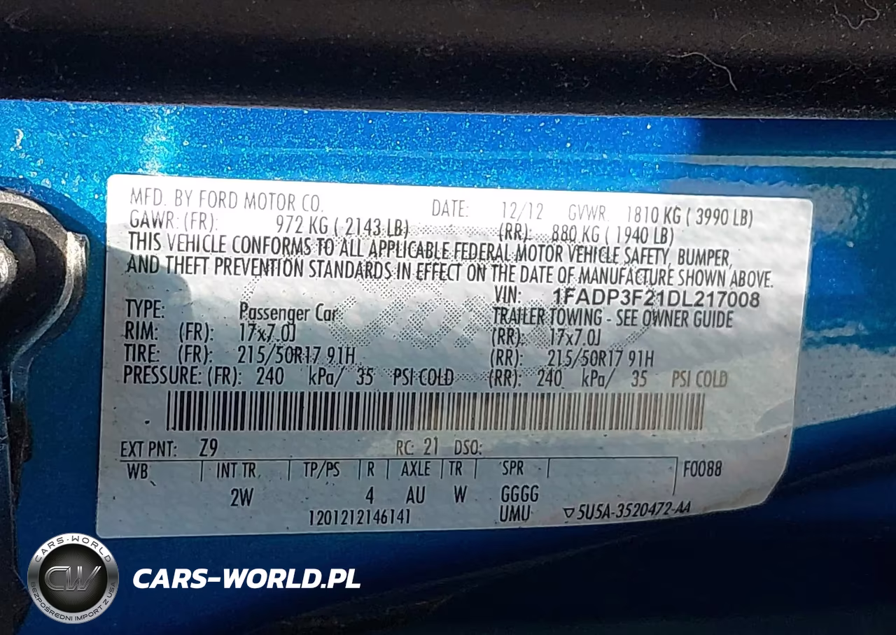 2013 Ford Focus Se VIN:1FADP3F21DL217008 - 9