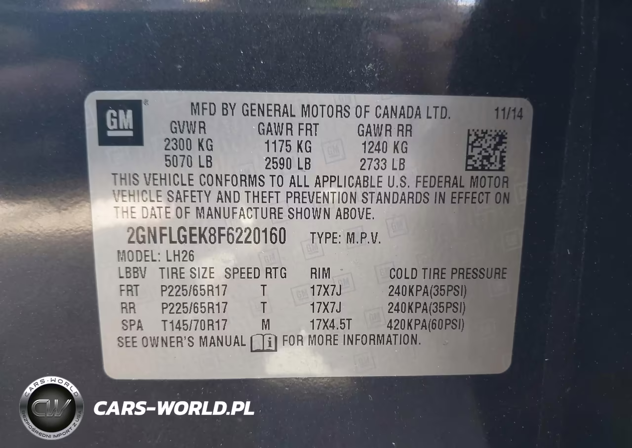 2015 Chevrolet Equinox 2Lt VIN:2GNFLGEK8F6220160 - 9