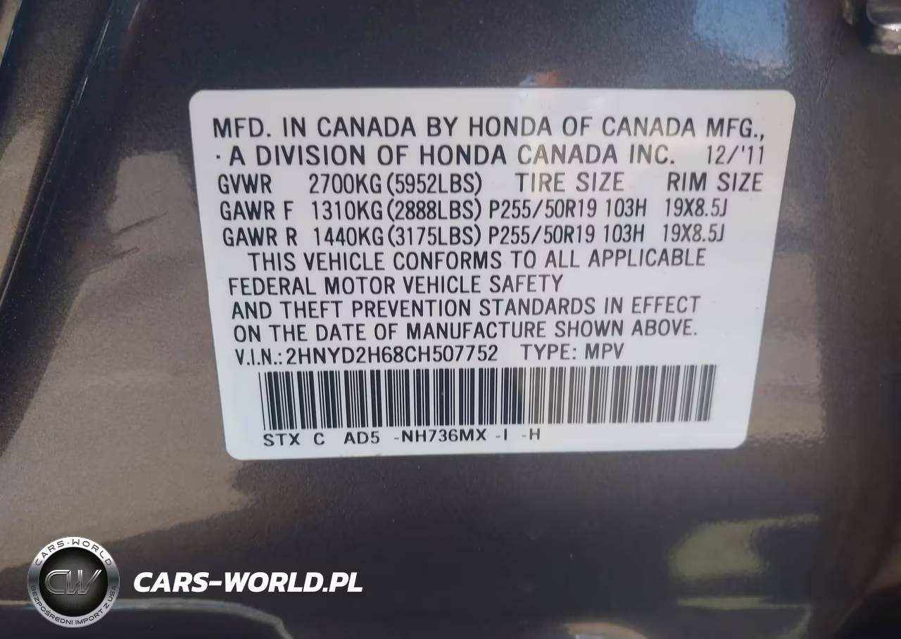 2012 Acura Mdx Advance Package VIN:2HNYD2H68CH507752 - 9