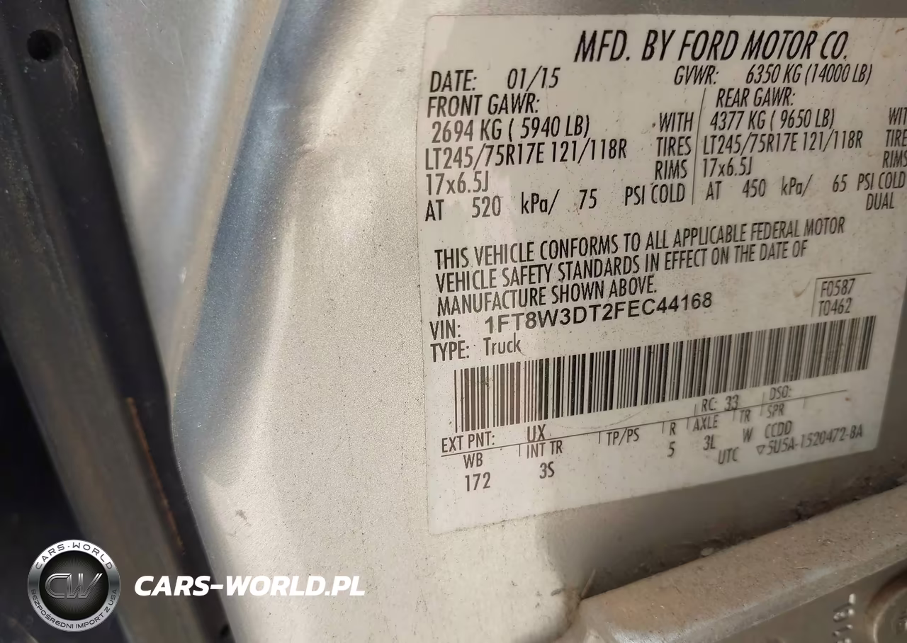 2015 Ford F-350 Xlt VIN:1FT8W3DT2FEC44168 - 8
