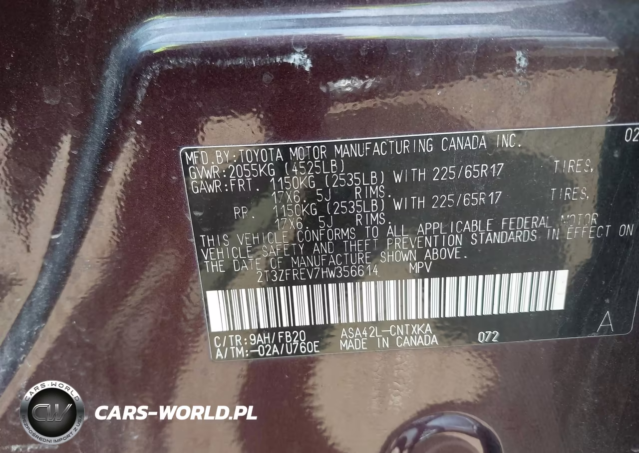 2017 Toyota Rav4 Le VIN:2T3ZFREV7HW356614 - 9
