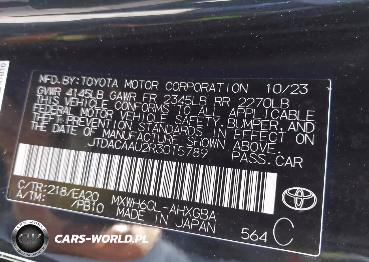 2024 Toyota Prius Xle VIN:JTDACAAU2R3015789 - 9