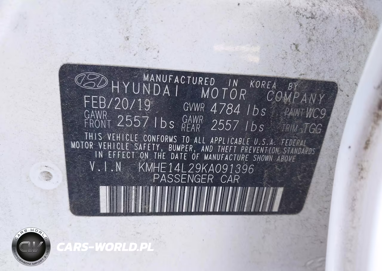 2019 Hyundai Sonata Plug-In Hybrid VIN:KMHE14L29KA091396 - 9