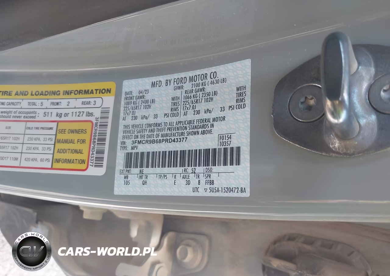 2023 Ford Bronco Sport Big Bend VIN:3FMCR9B68PRD43377 - 9