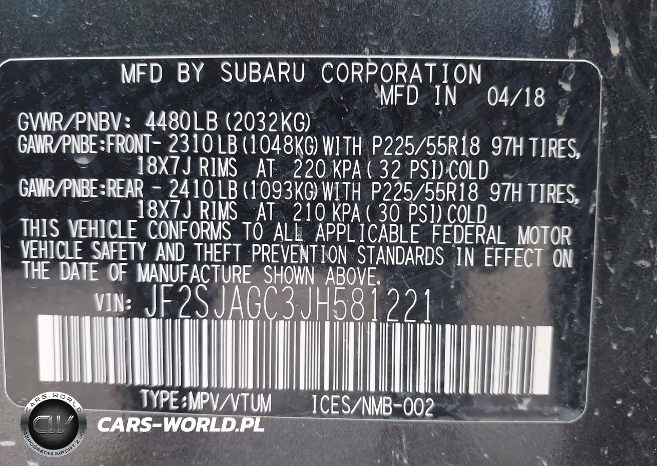 2018 Subaru Forester 2.5I Premium VIN:JF2SJAGC3JH581221 - 9