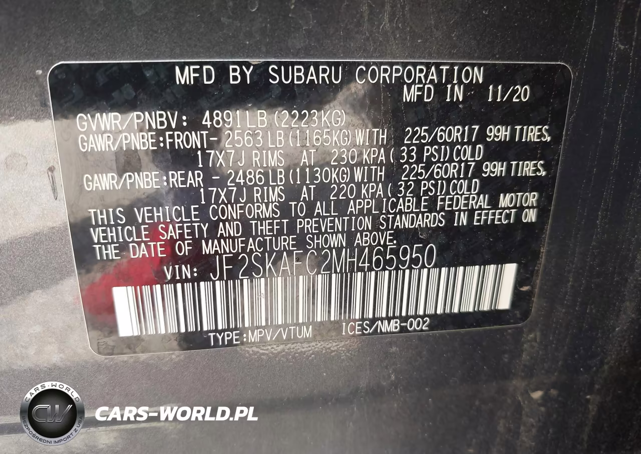 2021 Subaru Forester Premium VIN:JF2SKAFC2MH465950 - 9