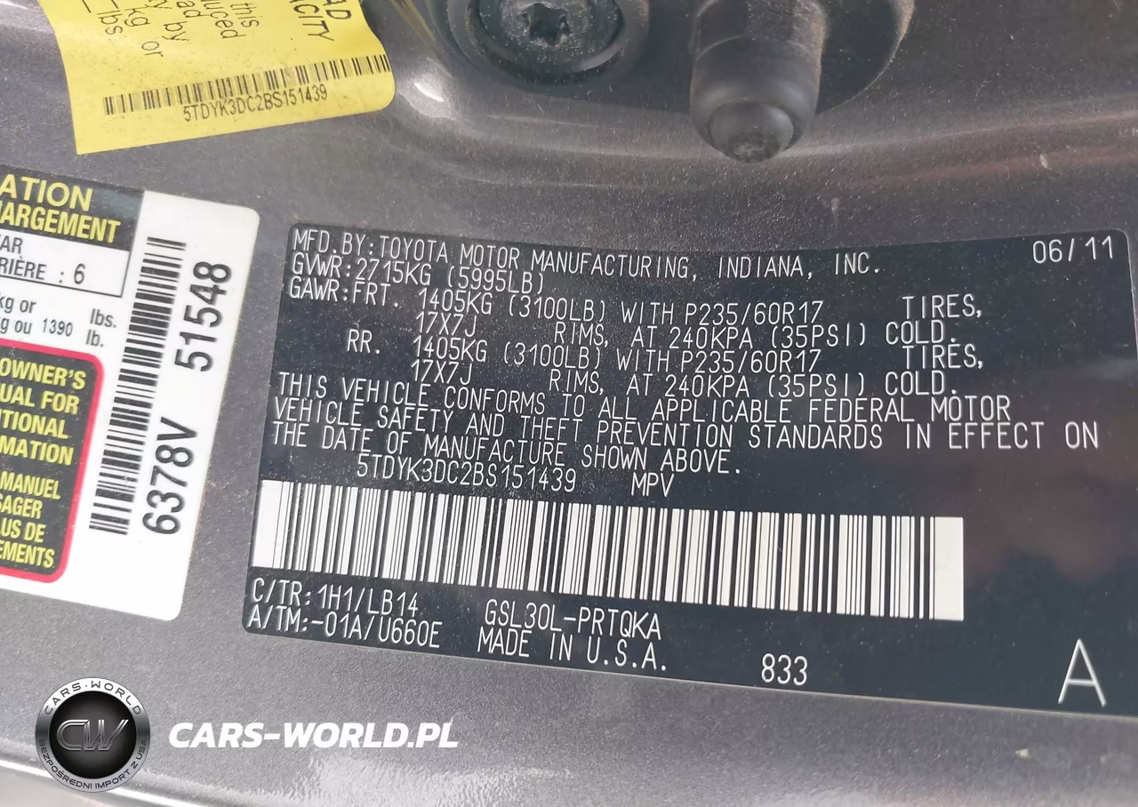 2011 Toyota Sienna Xle V6 VIN:5TDYK3DC2BS151439 - 9