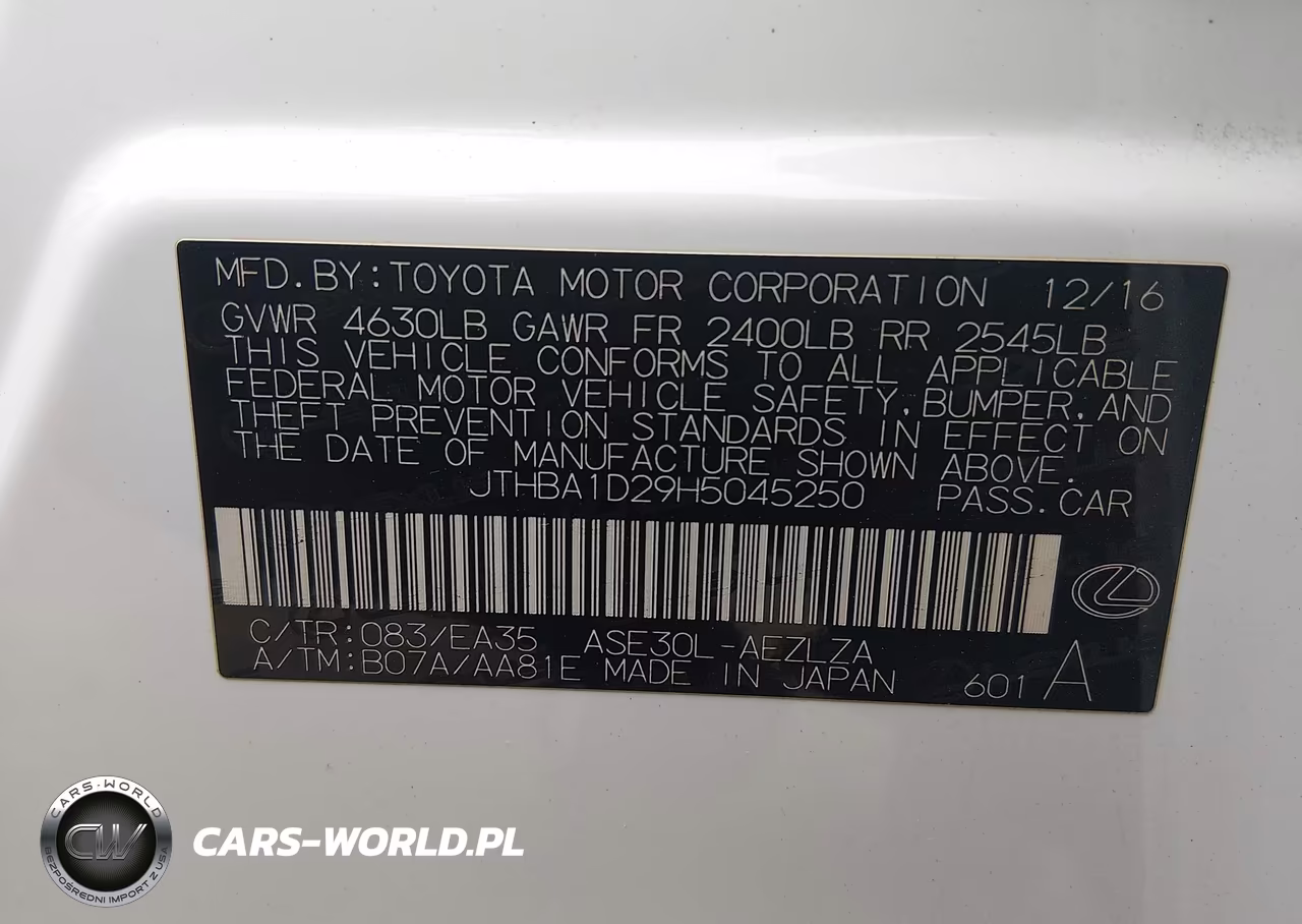 2017 Lexus Is 200T VIN:JTHBA1D29H5045250 - 9