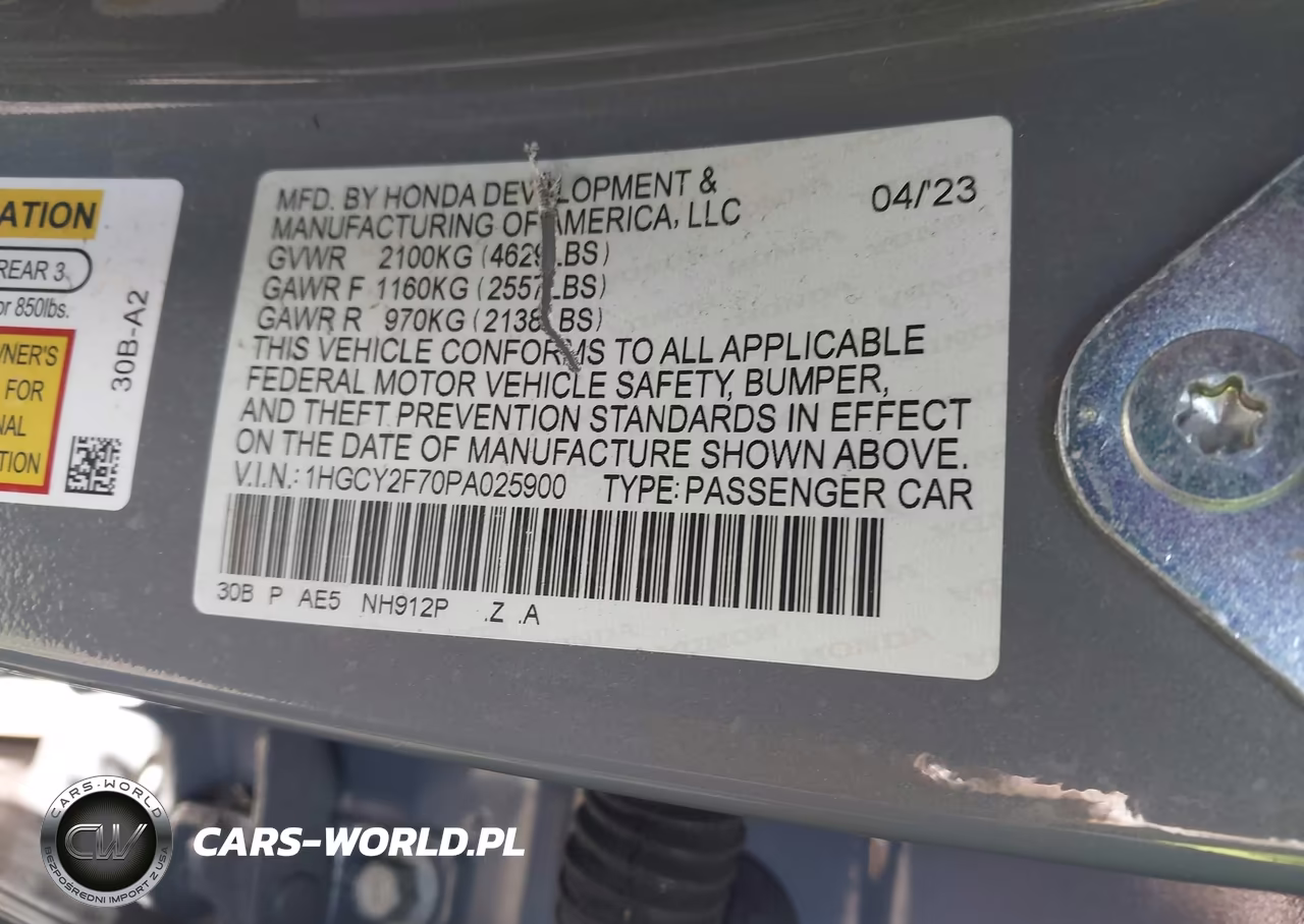 2023 Honda Accord Hybrid Sport-L VIN:1HGCY2F70PA025900 - 9