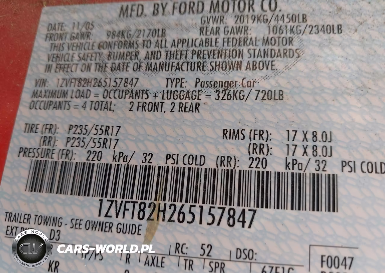 2006 Ford Mustang Gt VIN:1ZVFT82H265157847 - 9