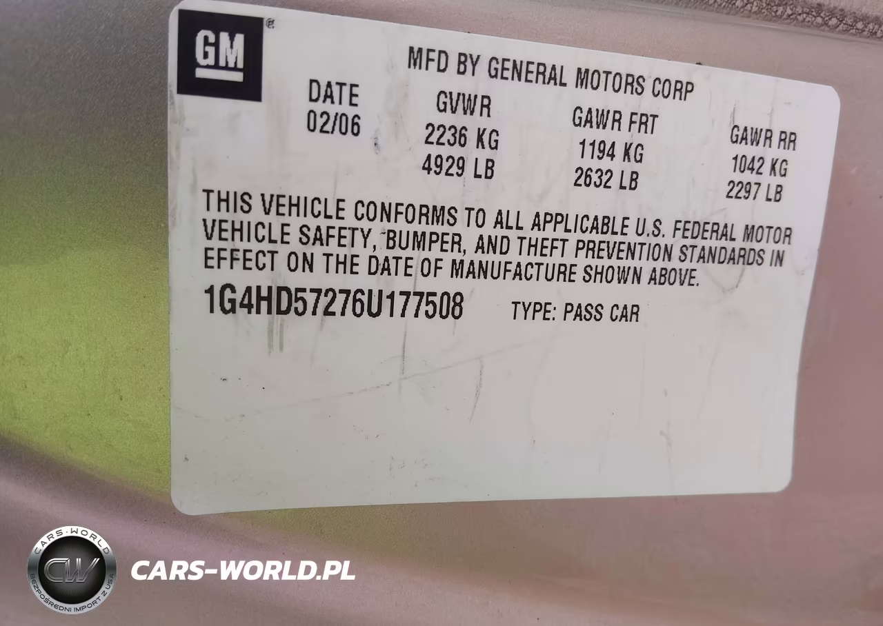 2006 Buick Lucerne Cxl VIN:1G4HD57276U177508 - 9