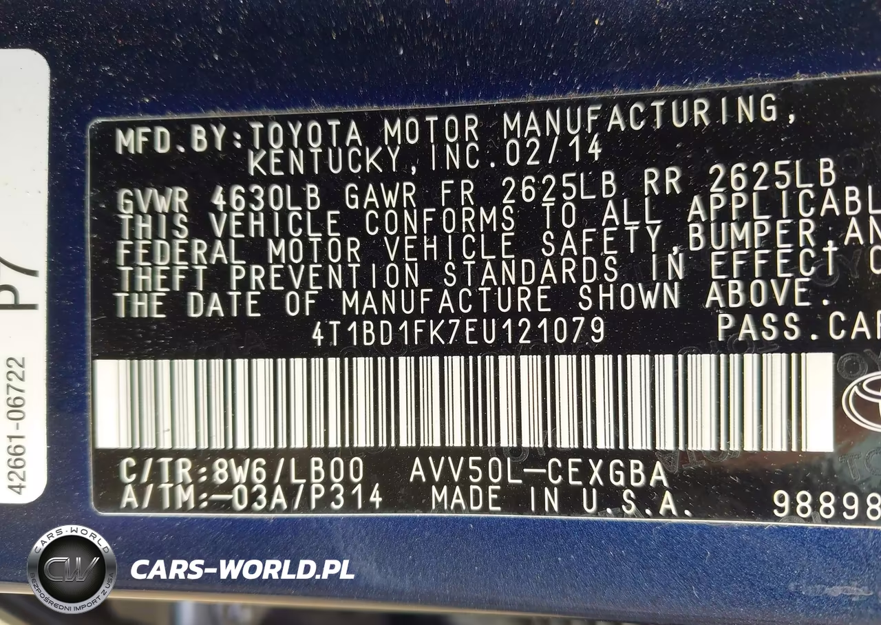 2014 Toyota Camry Hybrid Xle VIN:4T1BD1FK7EU121079 - 9