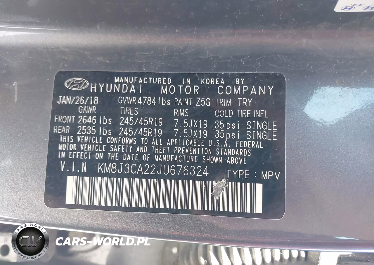 2018 Hyundai Tucson Value VIN:KM8J3CA22JU676324 - 9