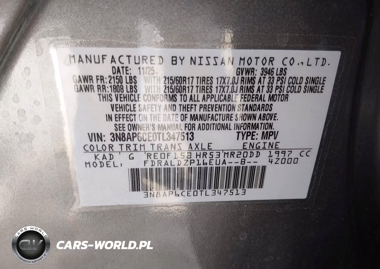2026 Nissan Kicks Sv VIN:3N8AP6CE0TL347513 - 9