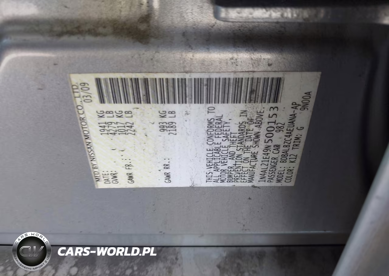 2009 Nissan Altima 2.5 S VIN:1N4AL21E49N500153 - 9