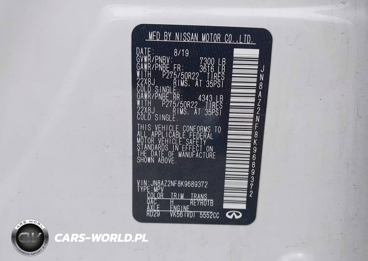 2019 Infiniti Qx80 Luxe VIN:JN8AZ2NF8K9689372 - 9