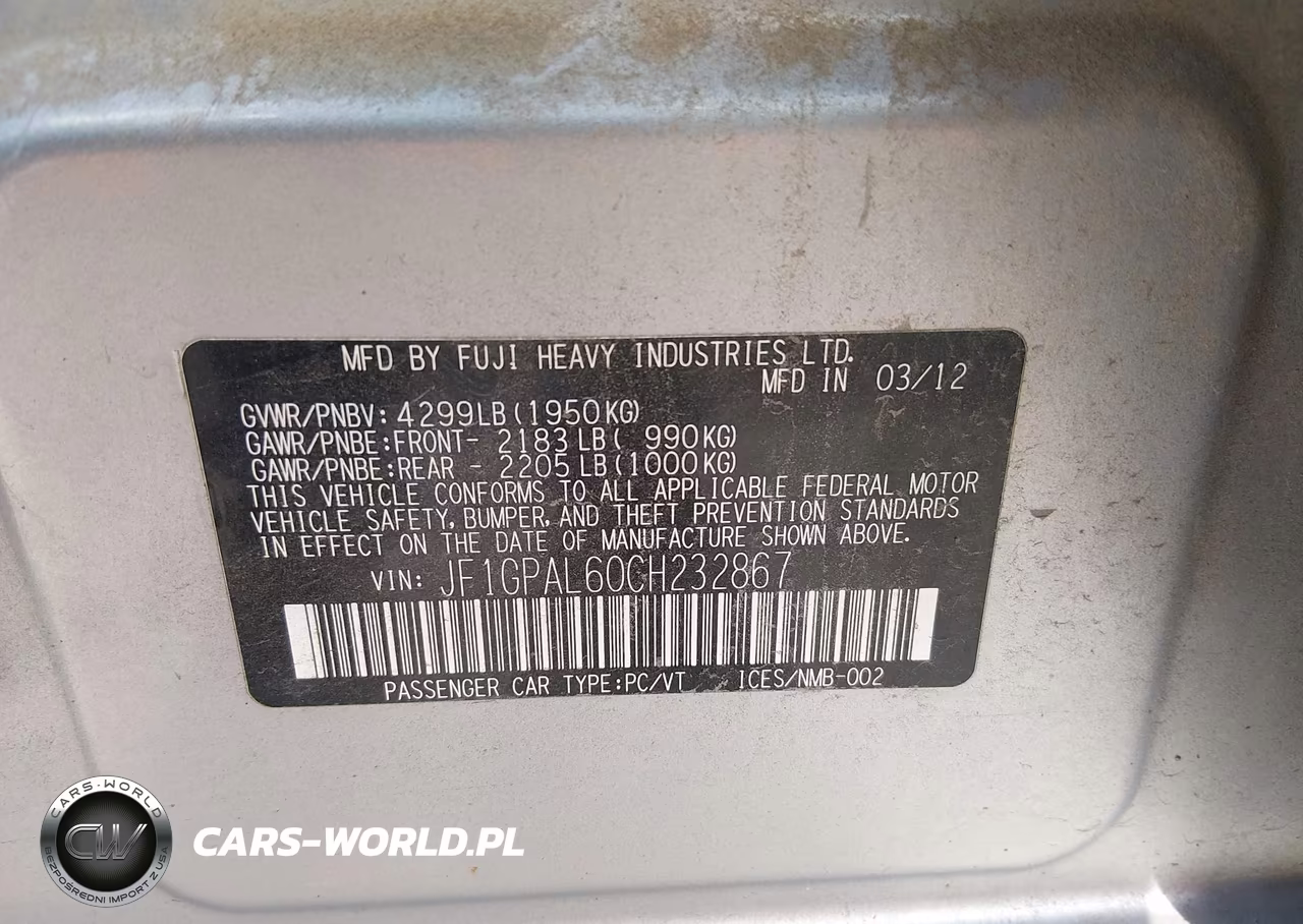 2012 Subaru Impreza 2.0I Sport Premium VIN:JF1GPAL60CH232867 - 9