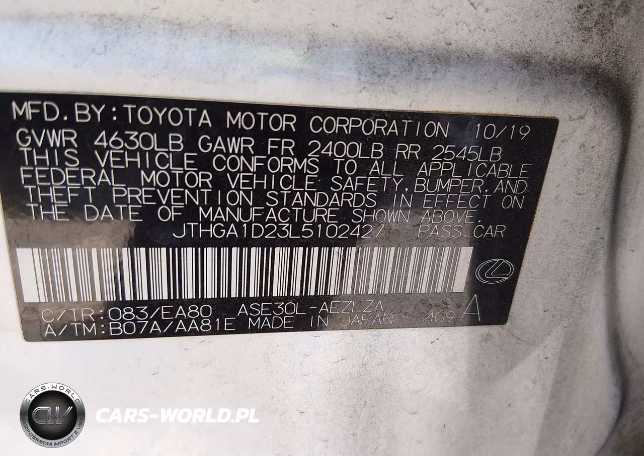 2020 Lexus Is 300 VIN:JTHGA1D23L5102427 - 9