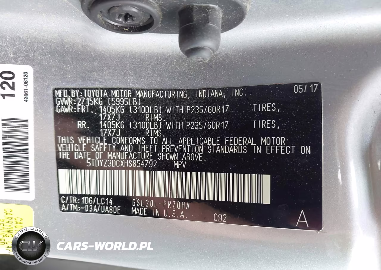 2017 Toyota Sienna Xle Premium 8 Passenger VIN:5TDYZ3DCXHS854792 - 9