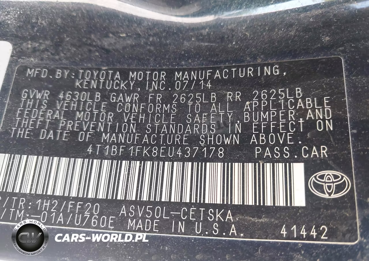 2014 Toyota Camry Se VIN:4T1BF1FK8EU437178 - 9