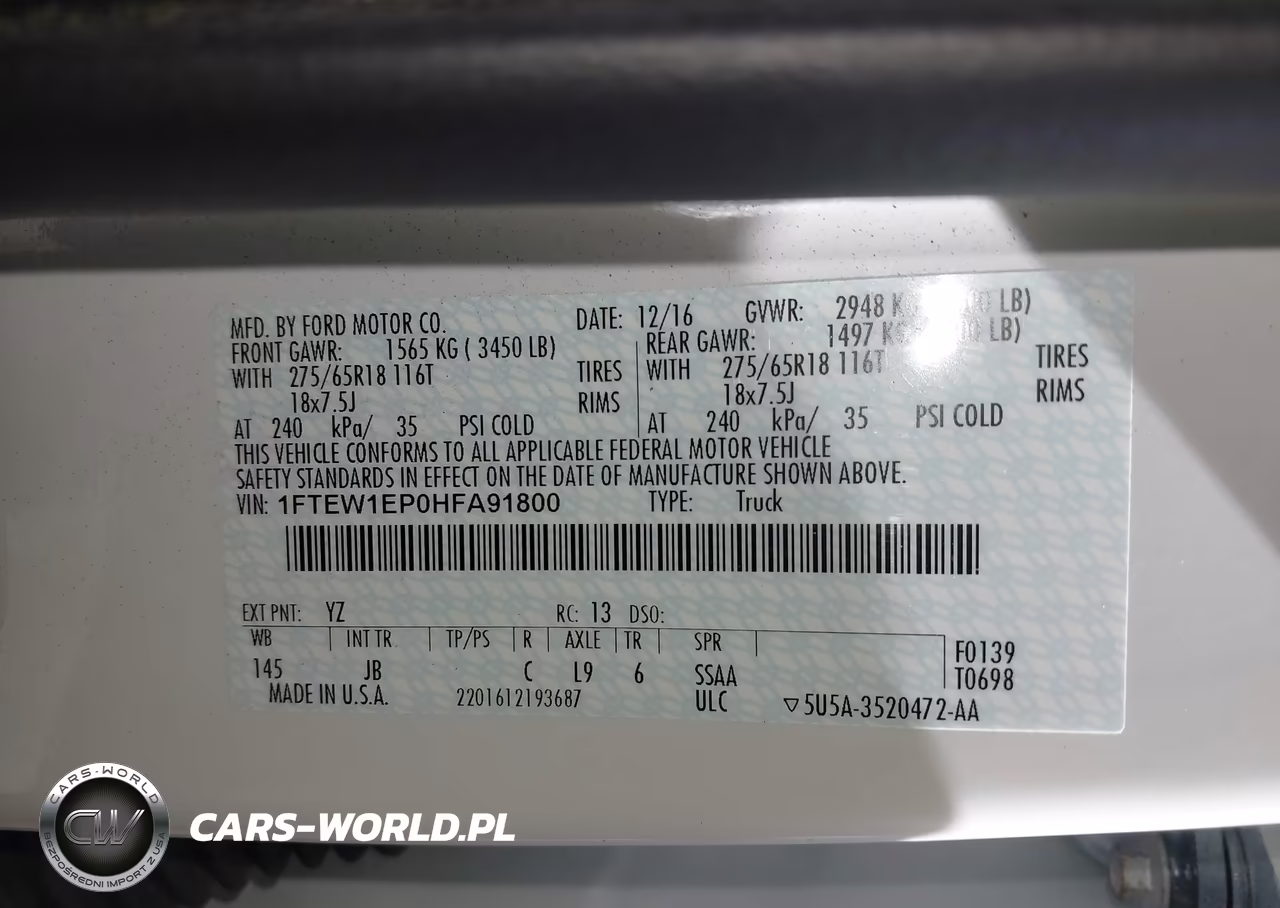 2017 Ford F-150 Xlt VIN:1FTEW1EP0HFA91800 - 9