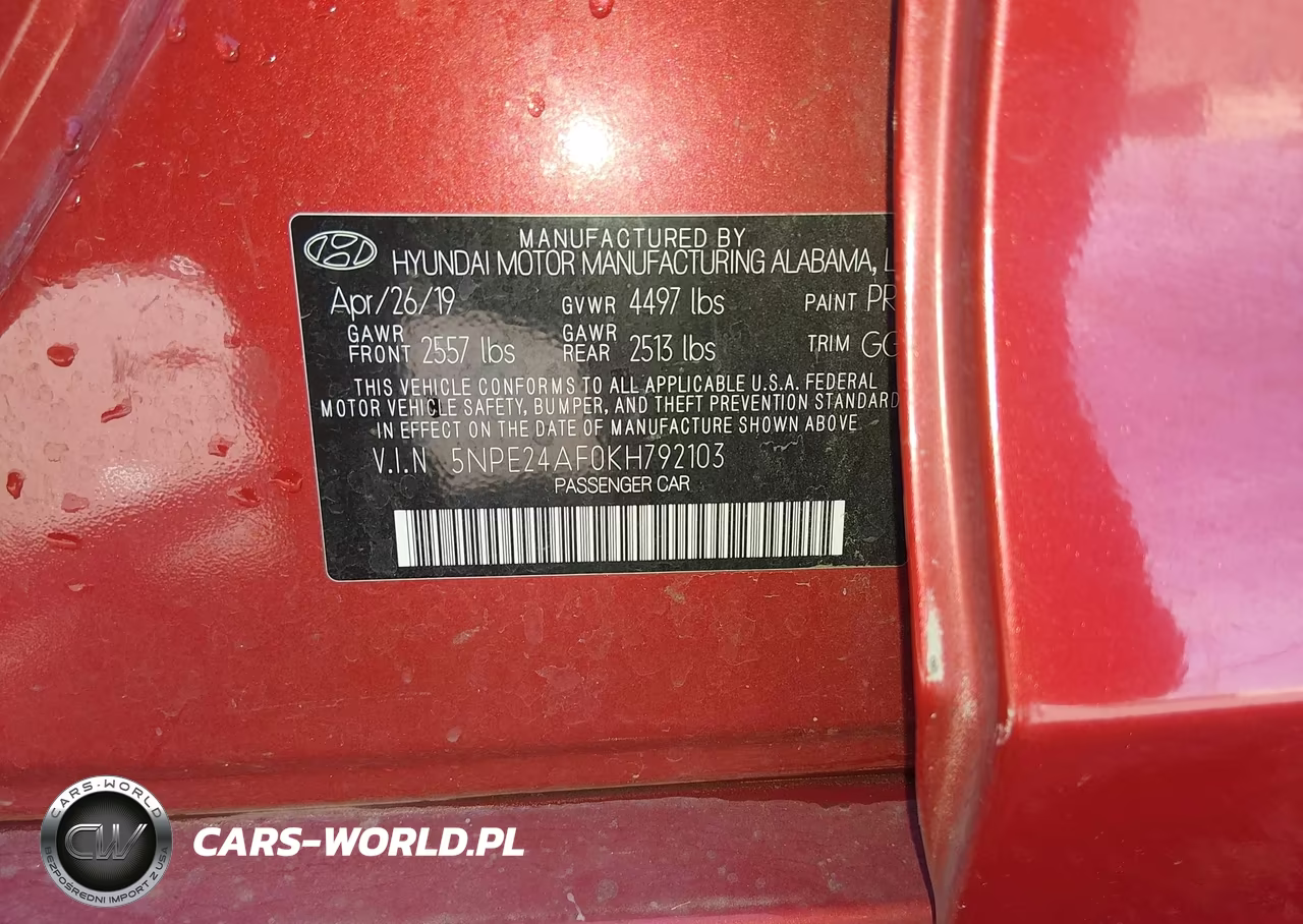 2019 Hyundai Sonata Se VIN:5NPE24AF0KH792103 - 9